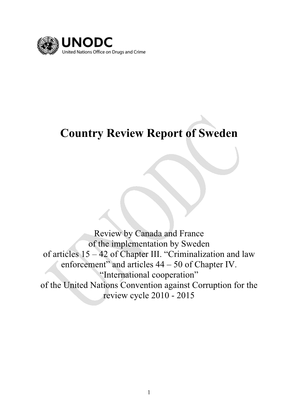 Country Review Report of Sweden