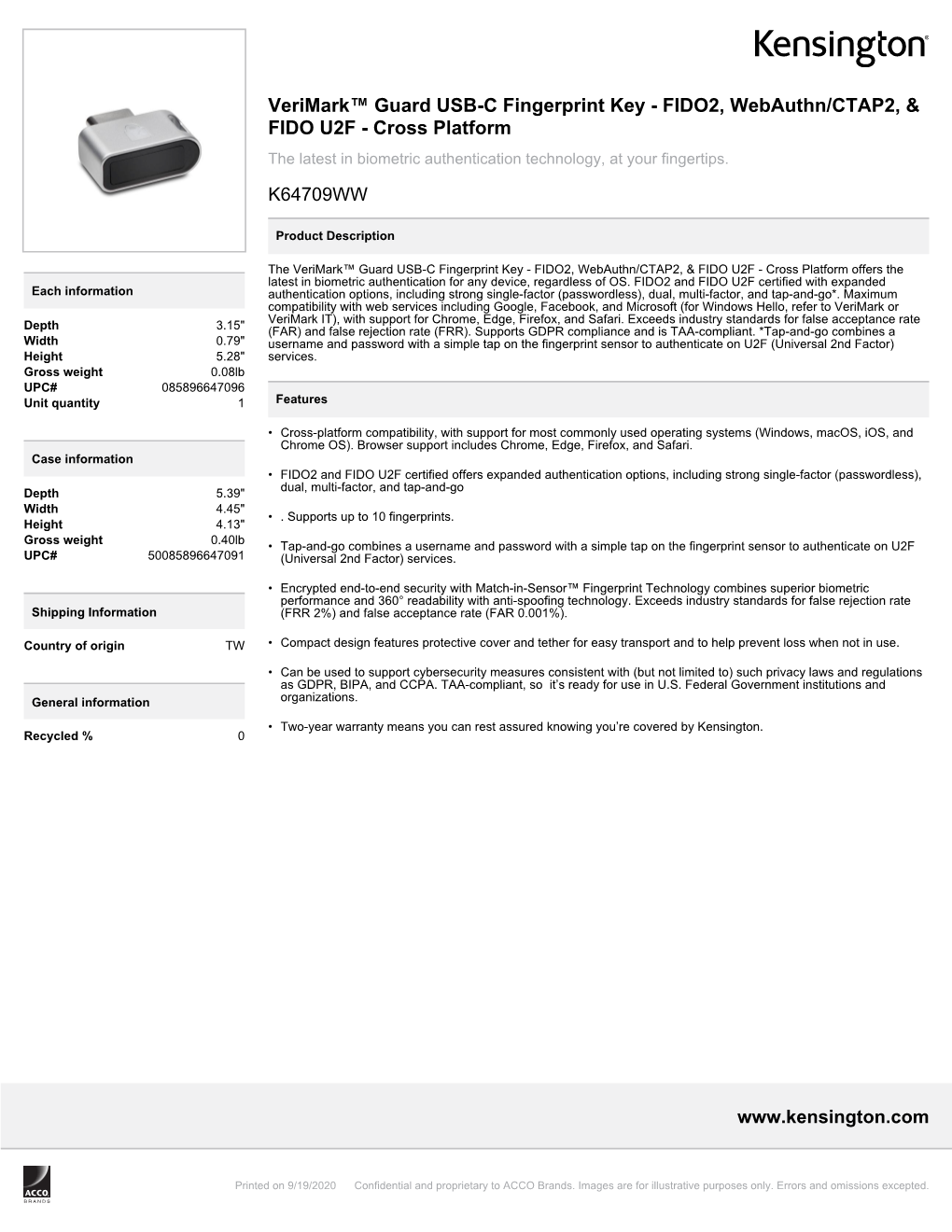 Verimark™ Guard USB-C Fingerprint