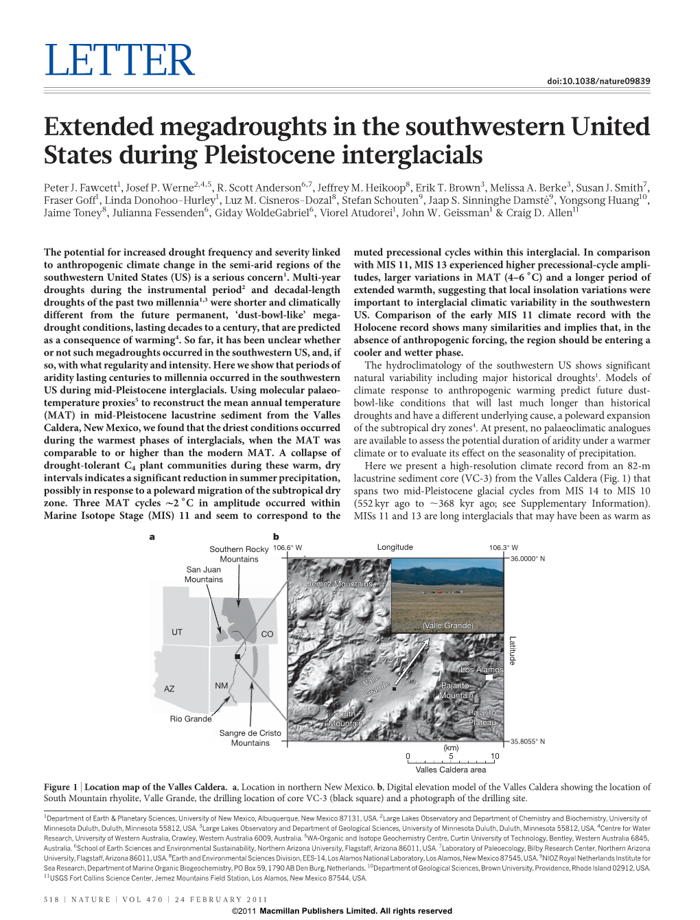 Extended Megadroughts in the Southwestern United States During Pleistocene Interglacials