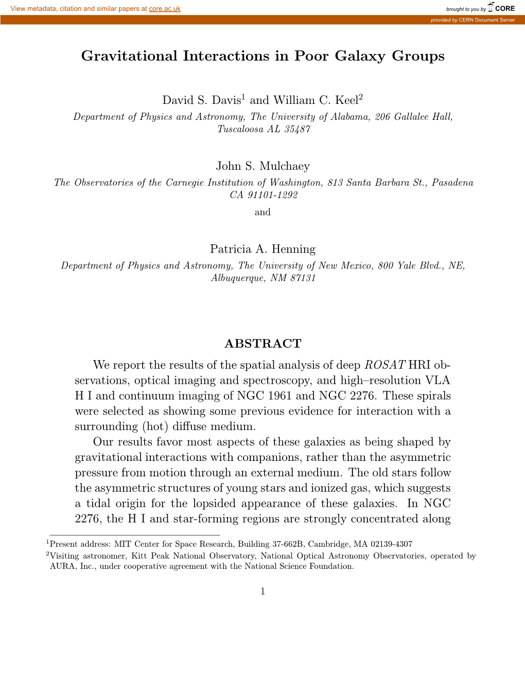 Gravitational Interactions in Poor Galaxy Groups