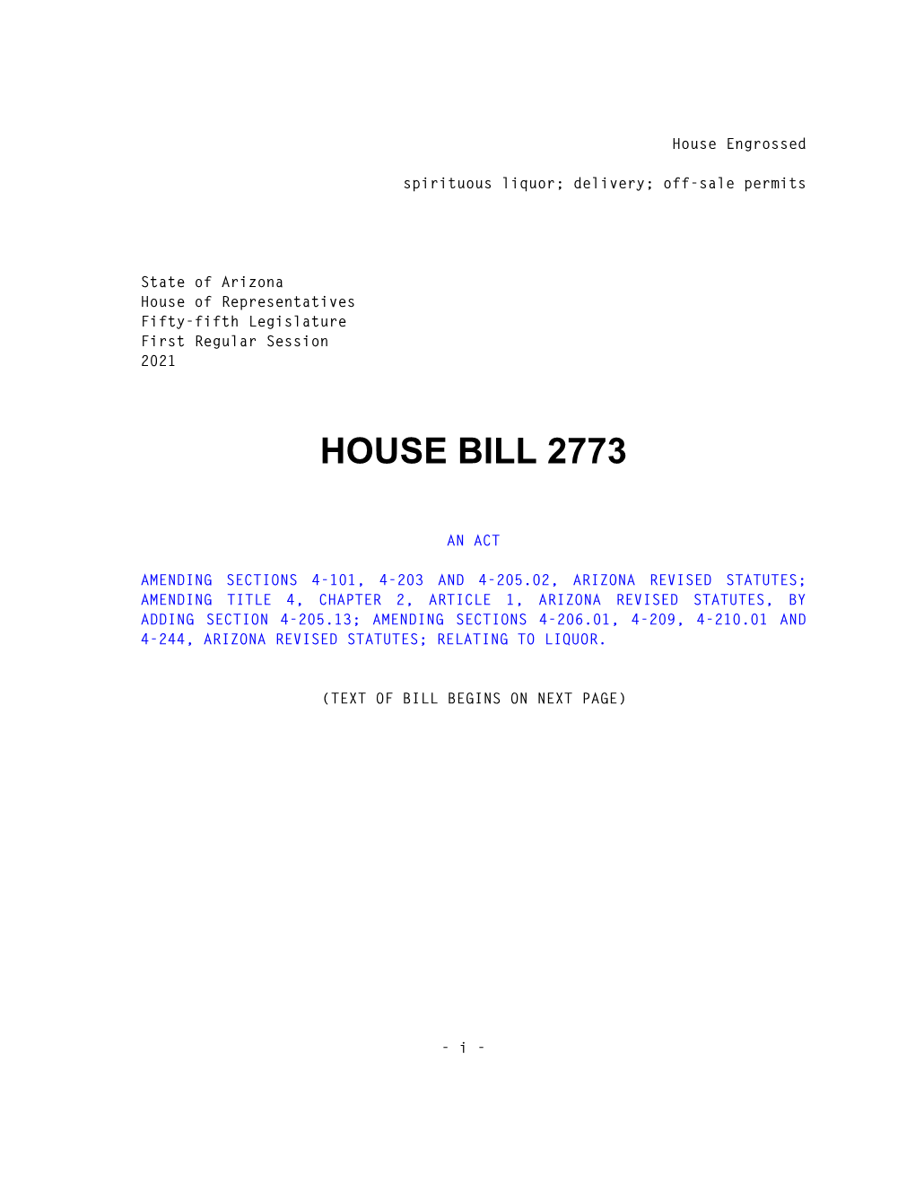 House Bill 2773