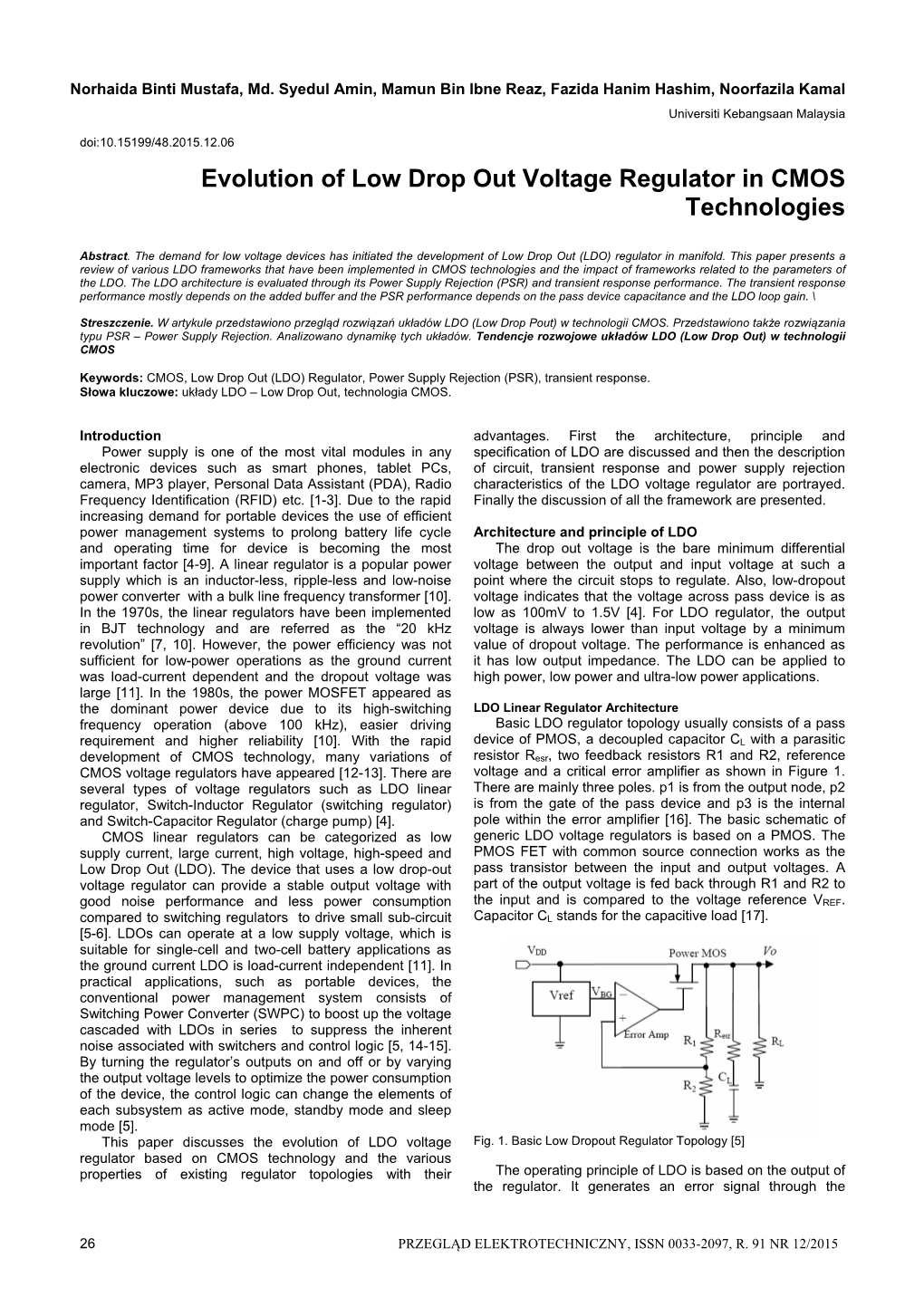 Evolution of Low Drop out Voltage Regulator in CMOS Technologies