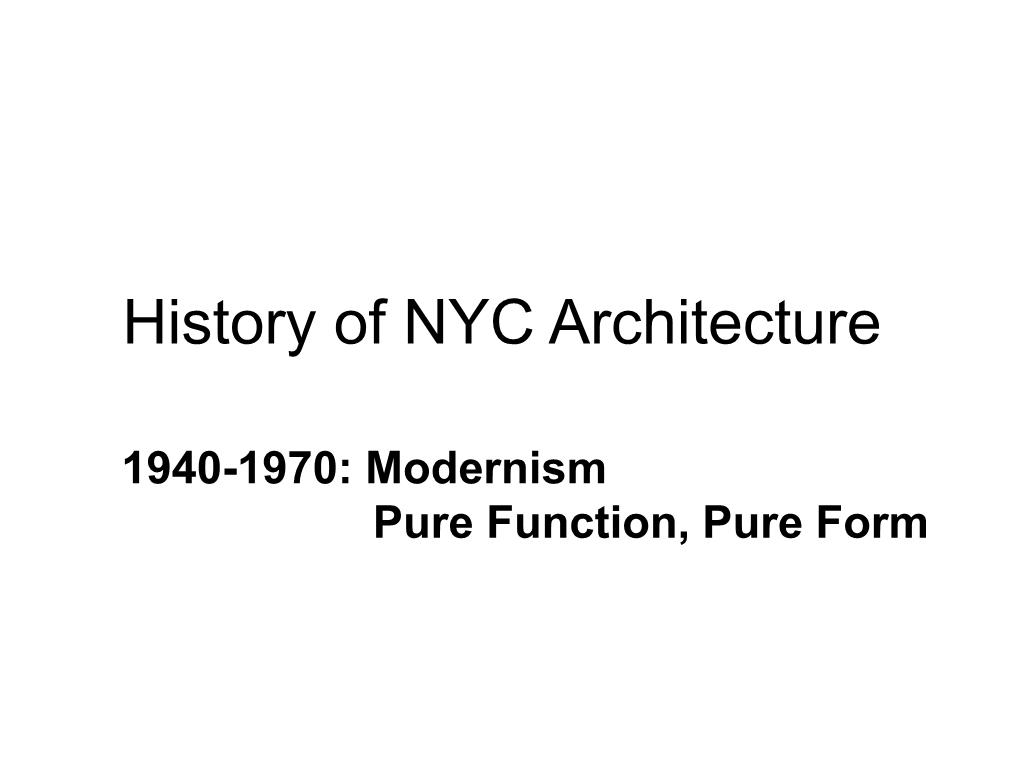 History of New York City Architecture