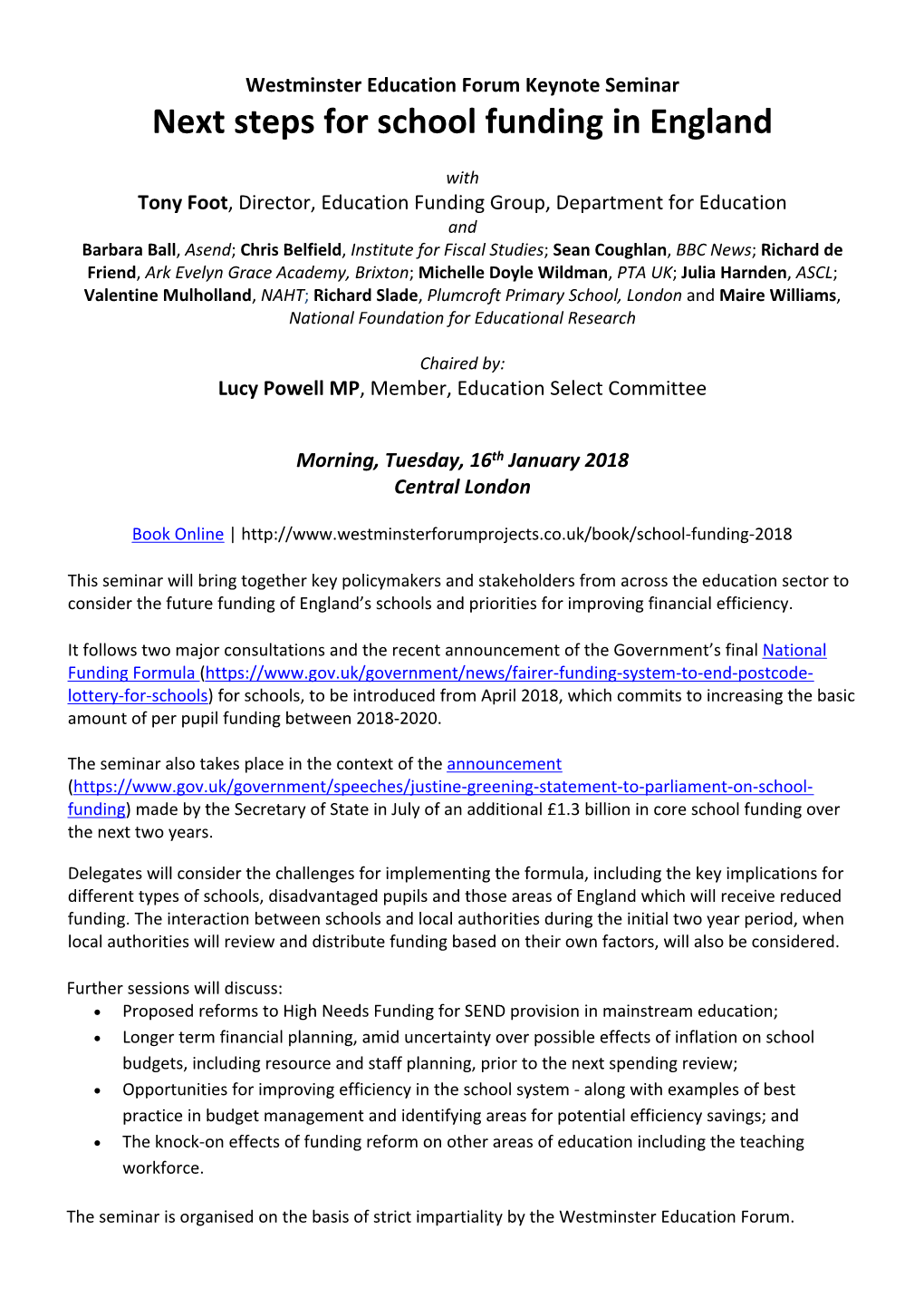 Next Steps for School Funding in England PDF 82 KB