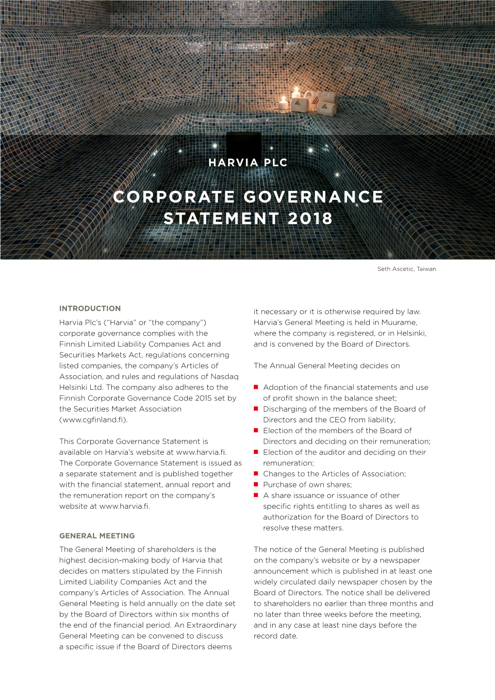 Corporate Governance Statement 2018