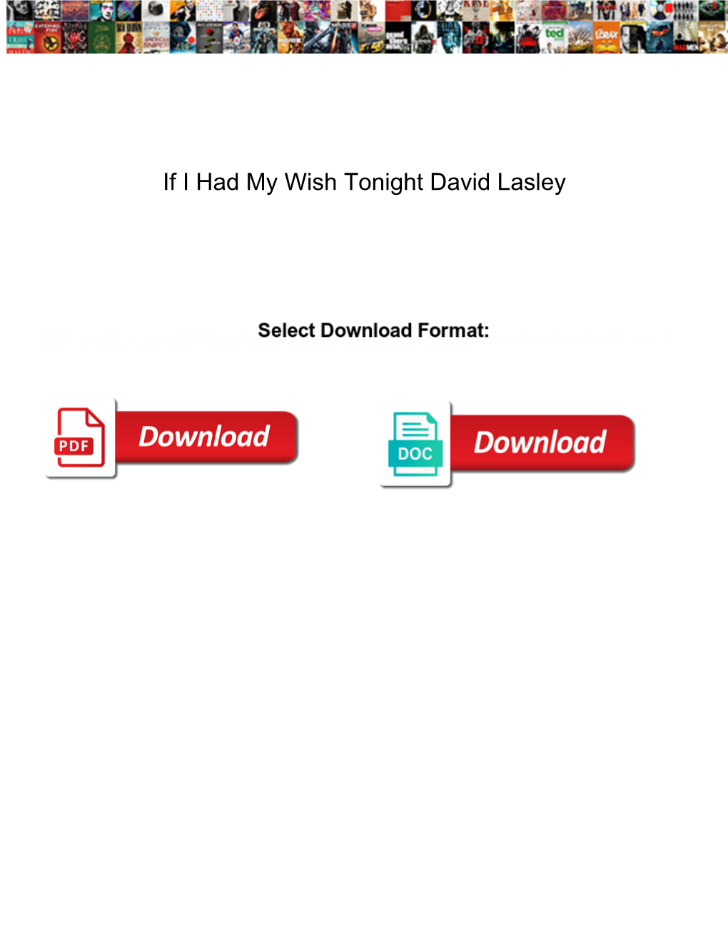 If I Had My Wish Tonight David Lasley