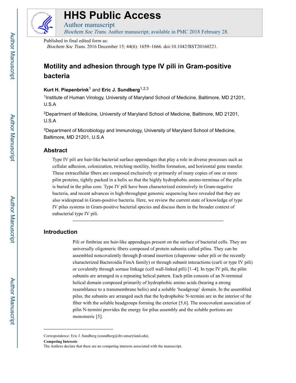 Motility and Adhesion Through Type IV Pili in Gram-Positive Bacteria