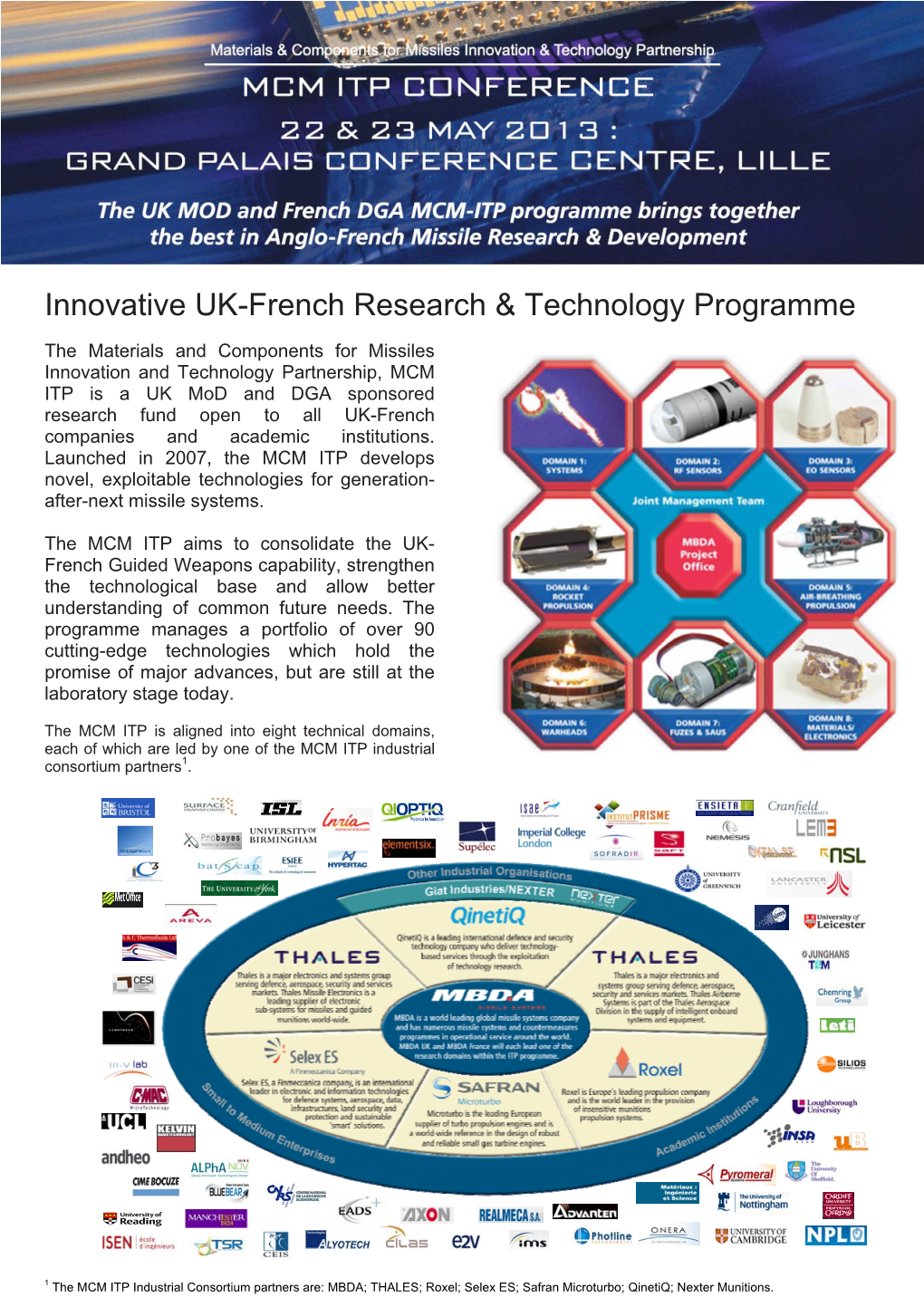 Innovative UK-French Research & Technology Programme