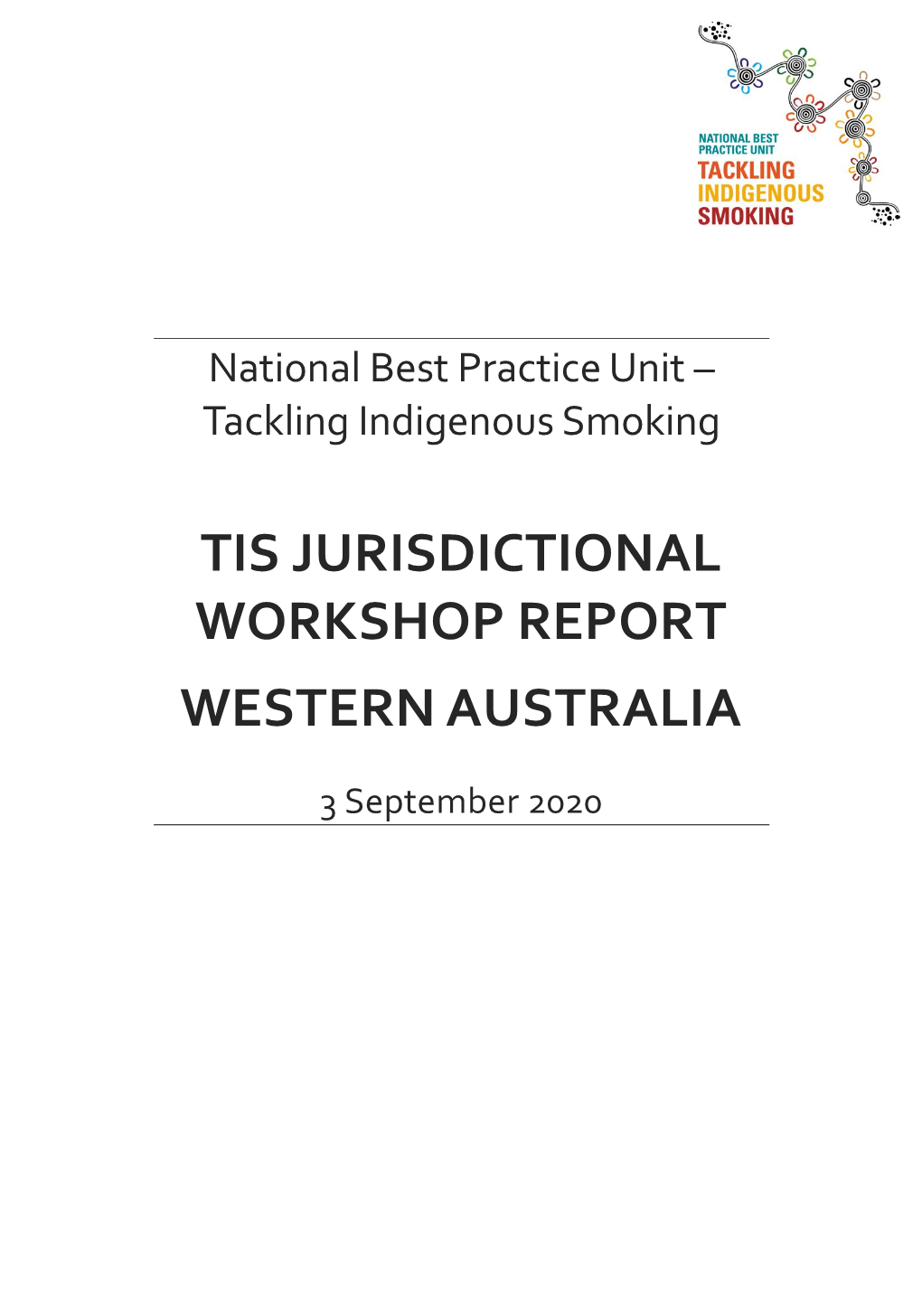 Tis Jurisdictional Workshop Report Western Australia