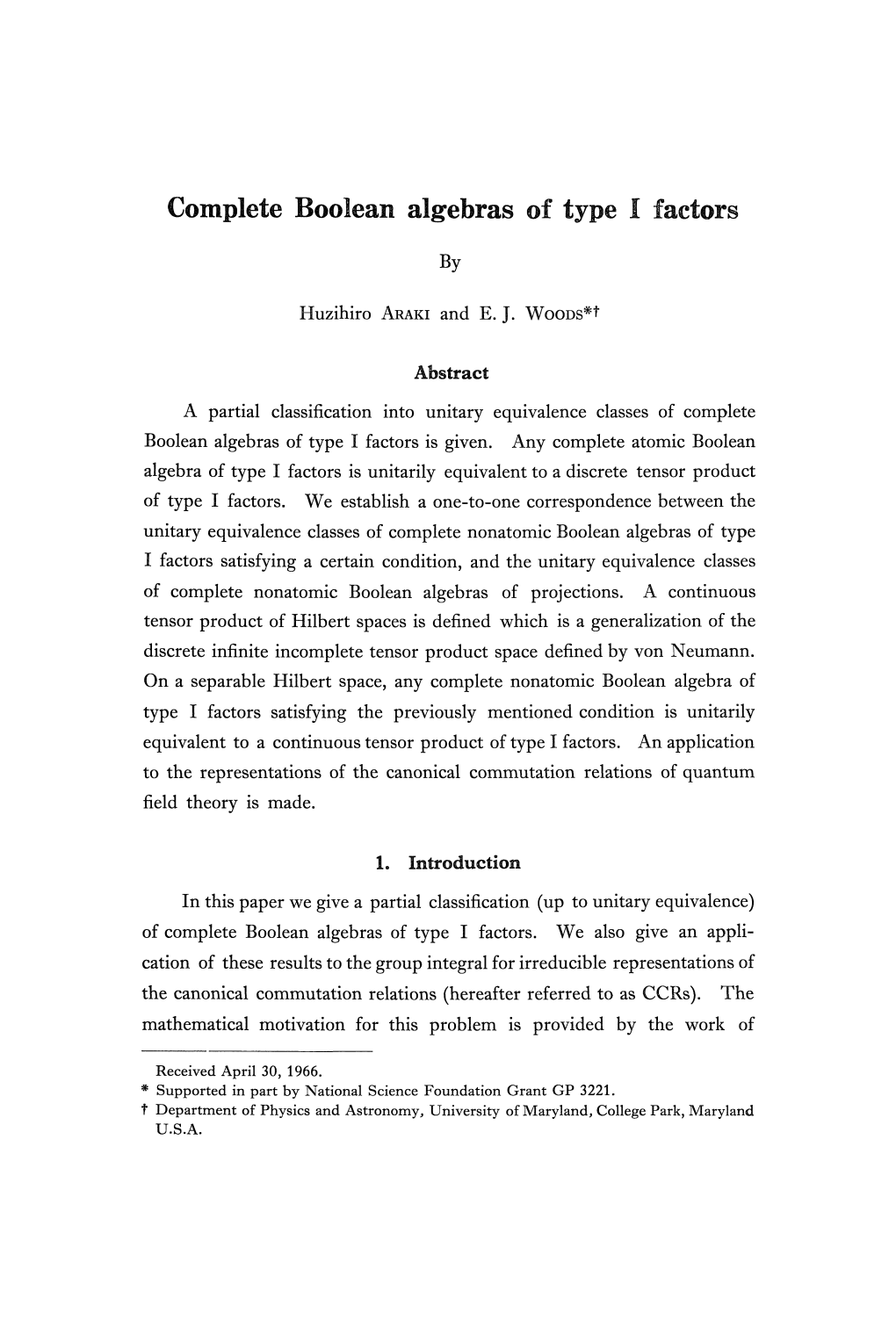 Complete Boolean Algebras of Type I Factors