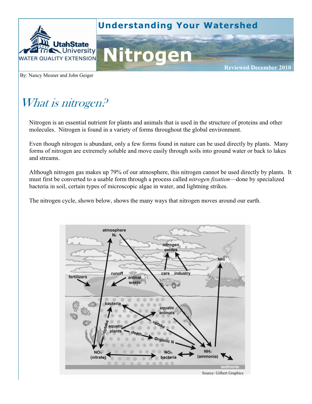 Nitrogen Reviewed December 2010 By: Nancy Mesner and John Geiger