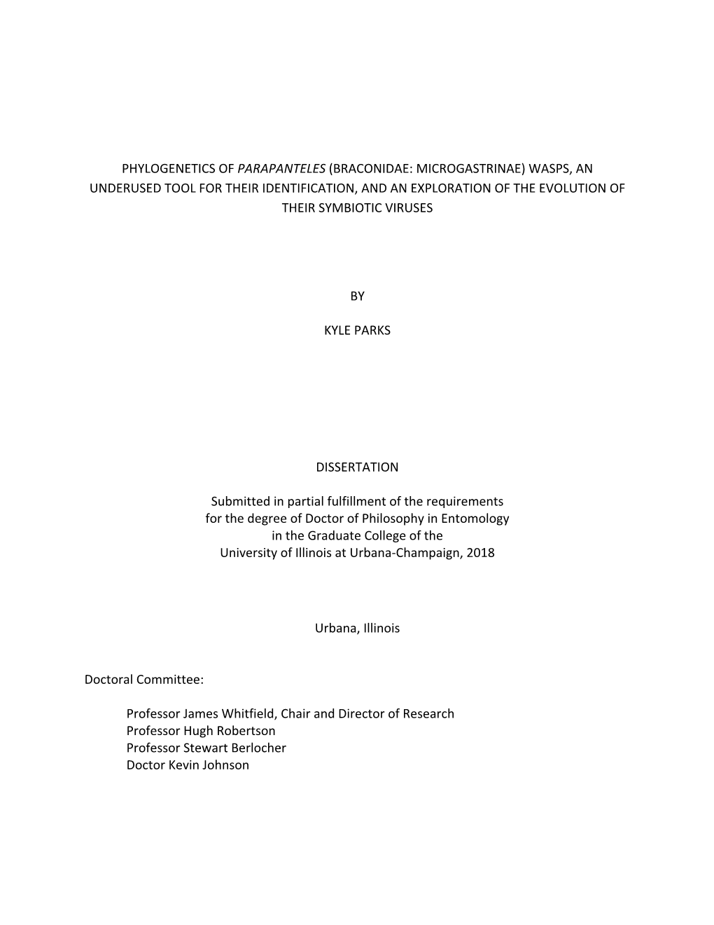 Phylogenetics of Parapanteles (Braconidae