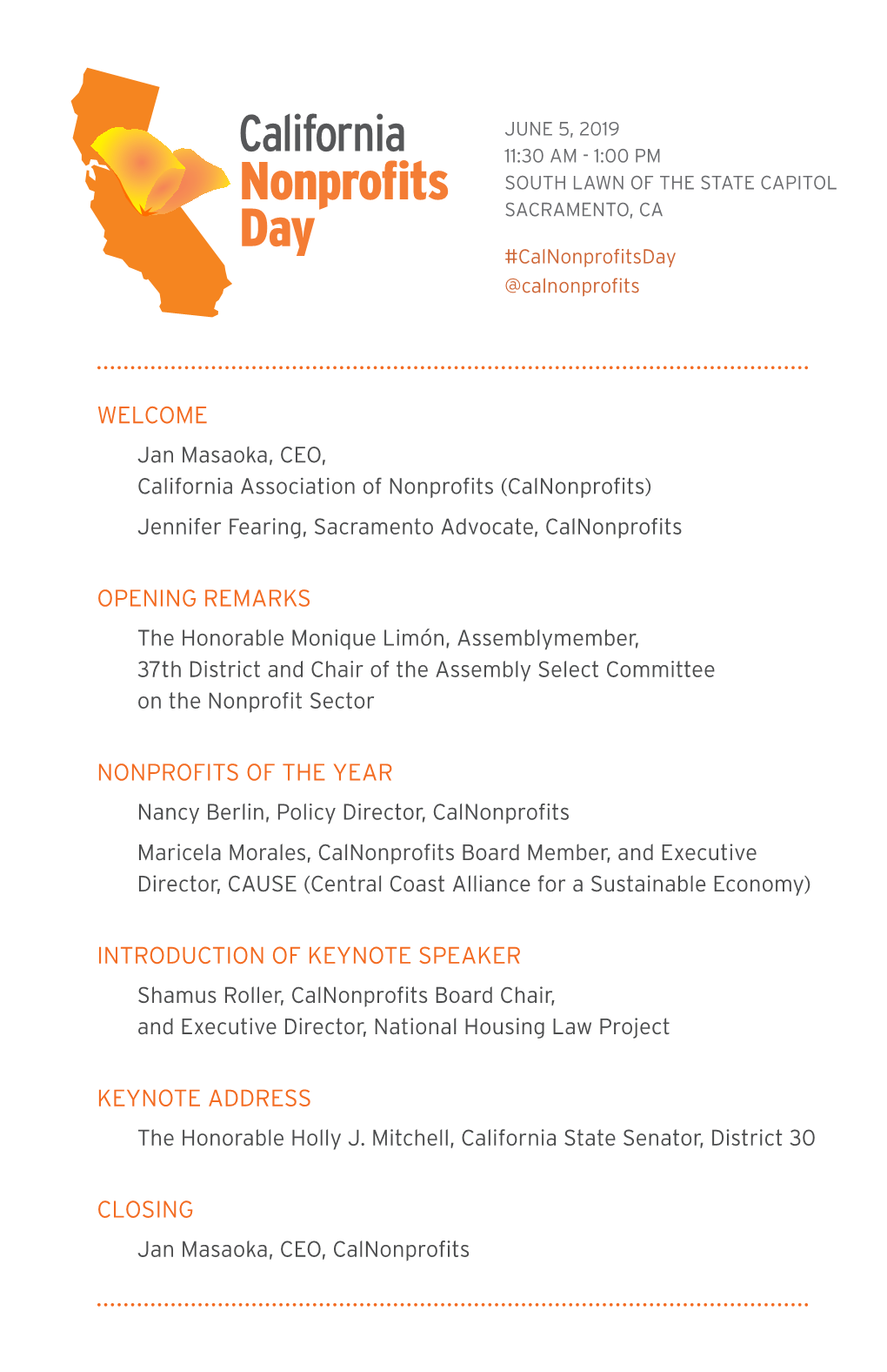 WELCOME Jan Masaoka, CEO, California Association of Nonprofits C( Alnonprofits) Jennifer Fearing, Sacramento Advocate, Calnonprofits