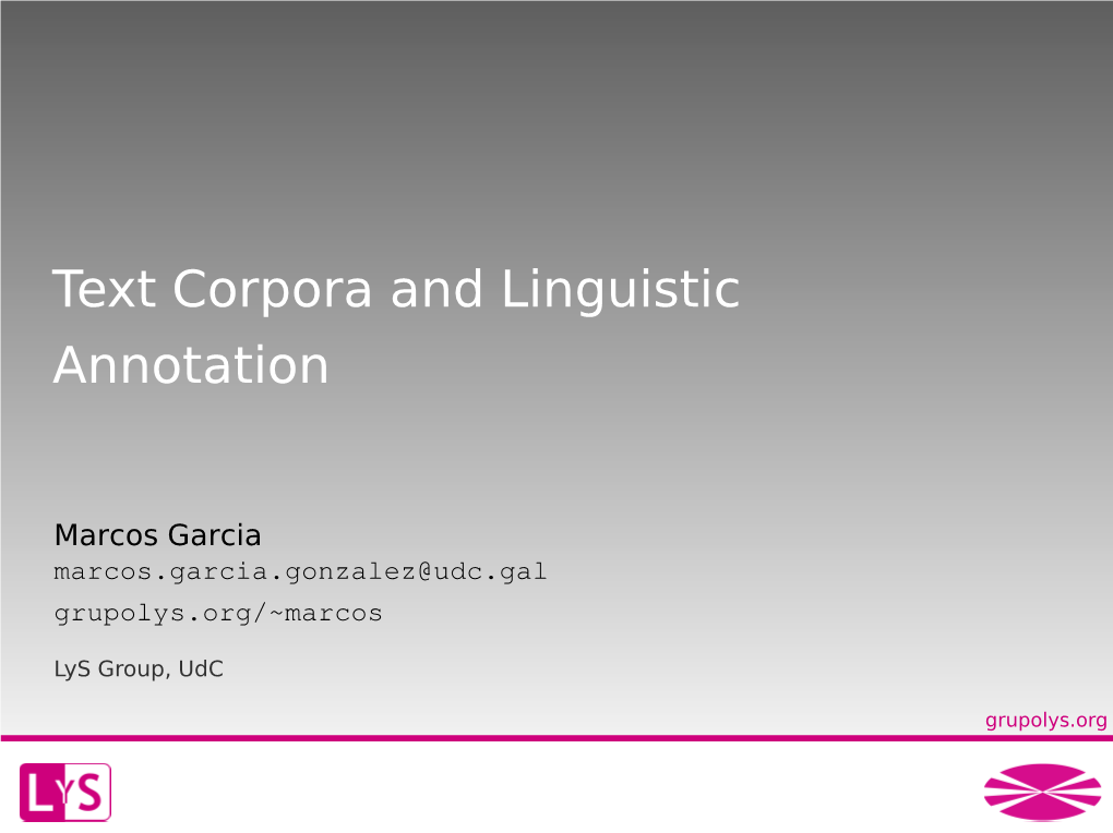 Text Corpora and Linguistic Annotation