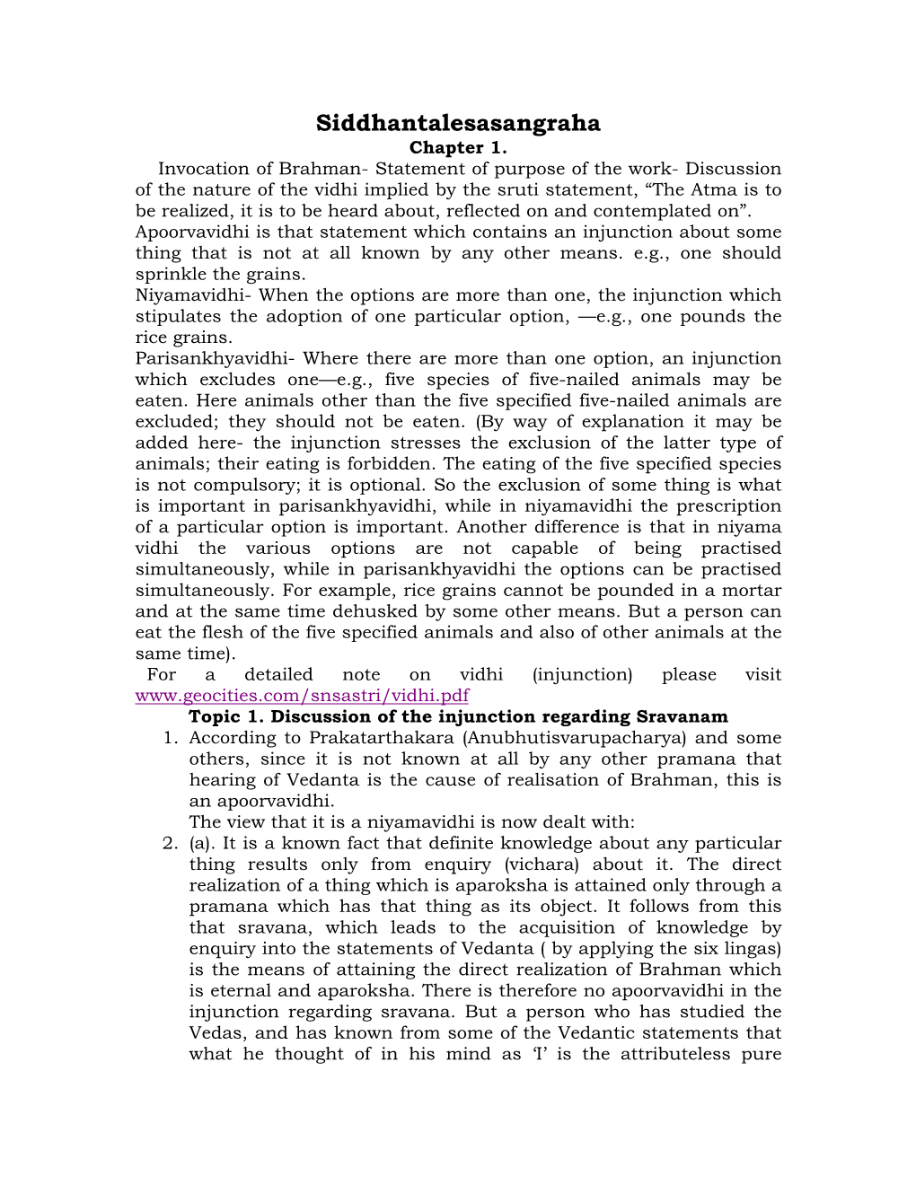 Siddhantalesasangraha Chapter 1