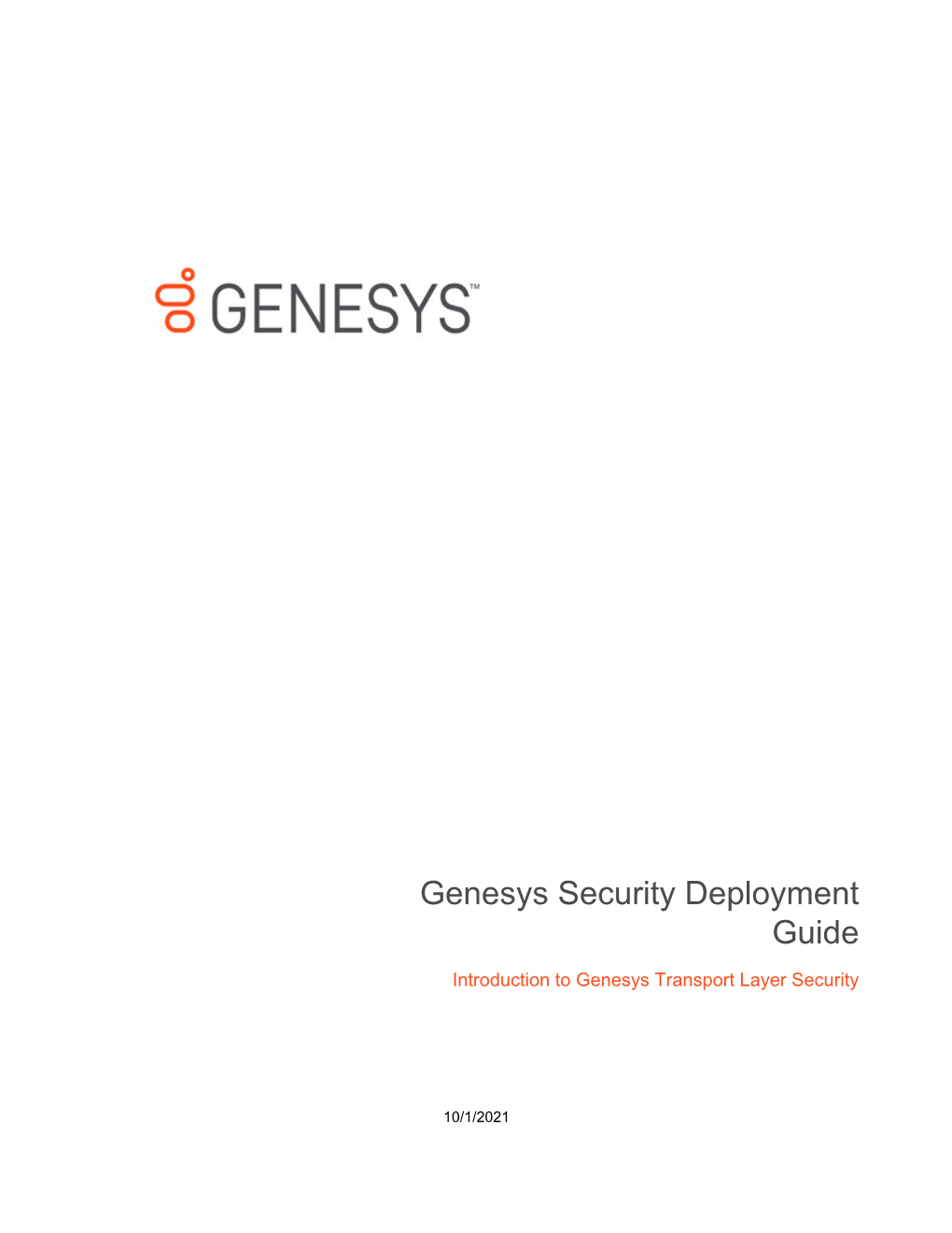 Genesys Security Deployment Guide