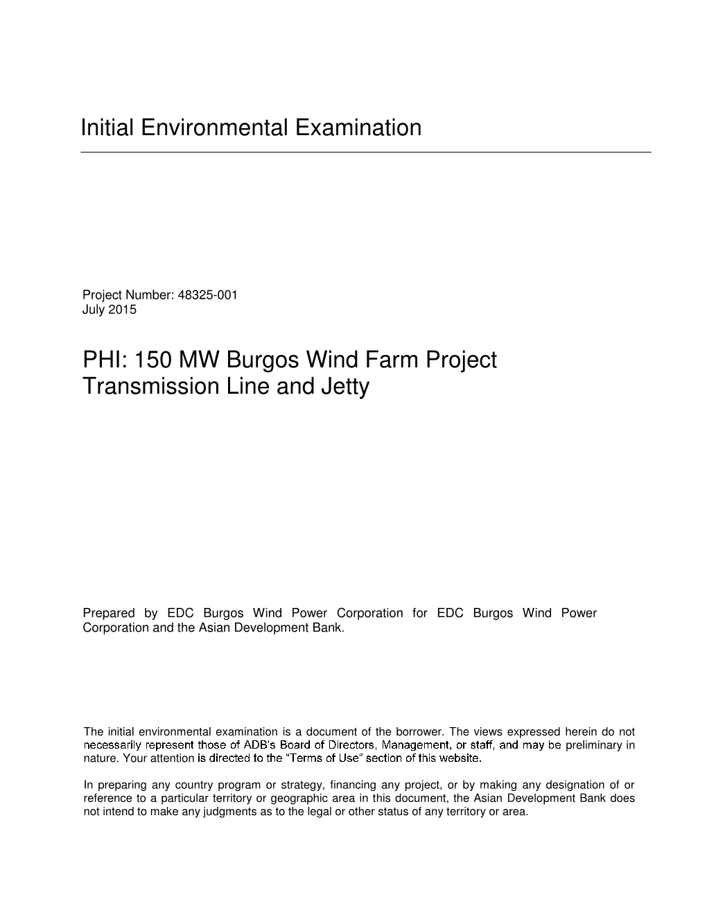 48325-001: 150 MW Burgos Wind Farm Project