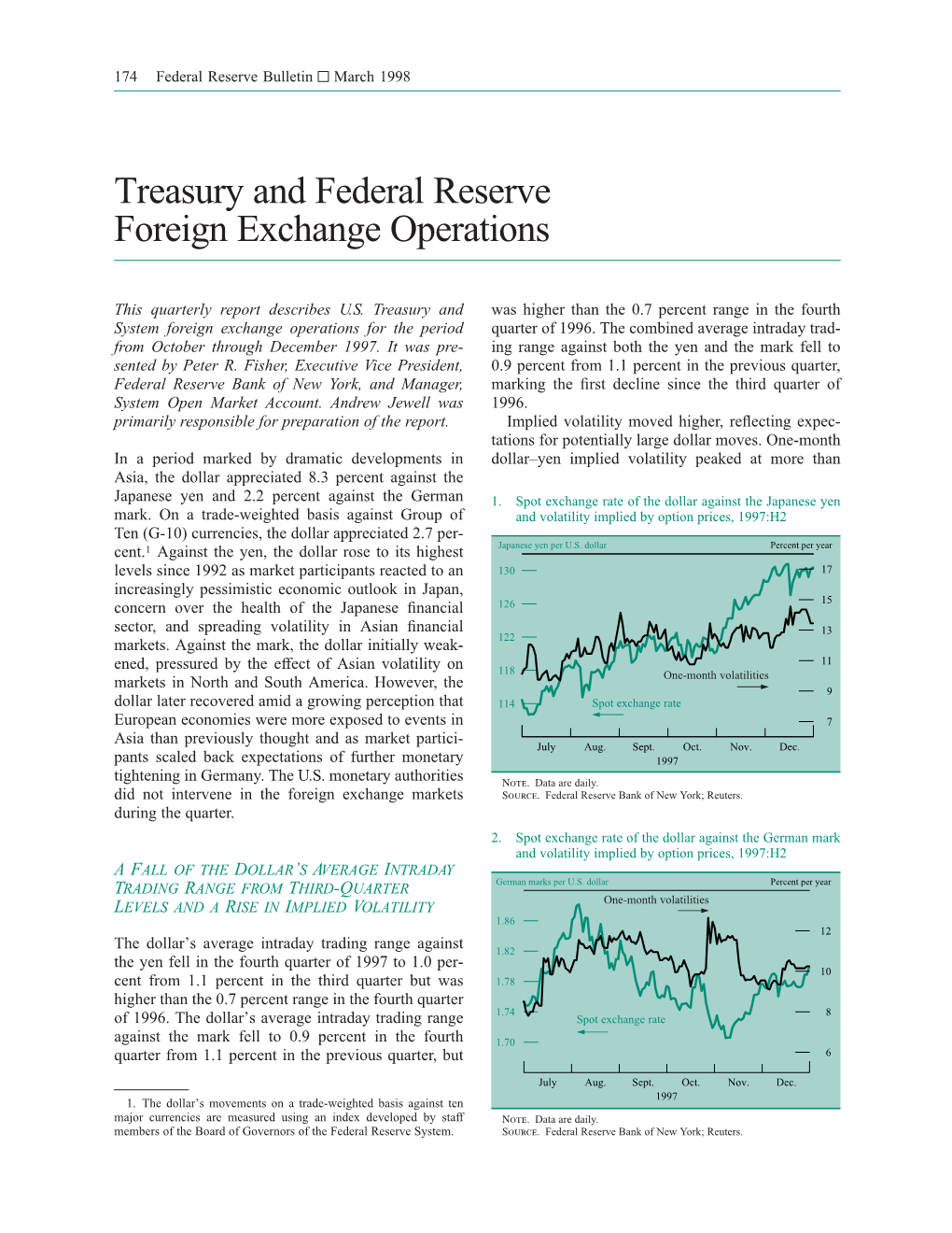 Treasury and Federal Reserve Foreign Exchange Operations