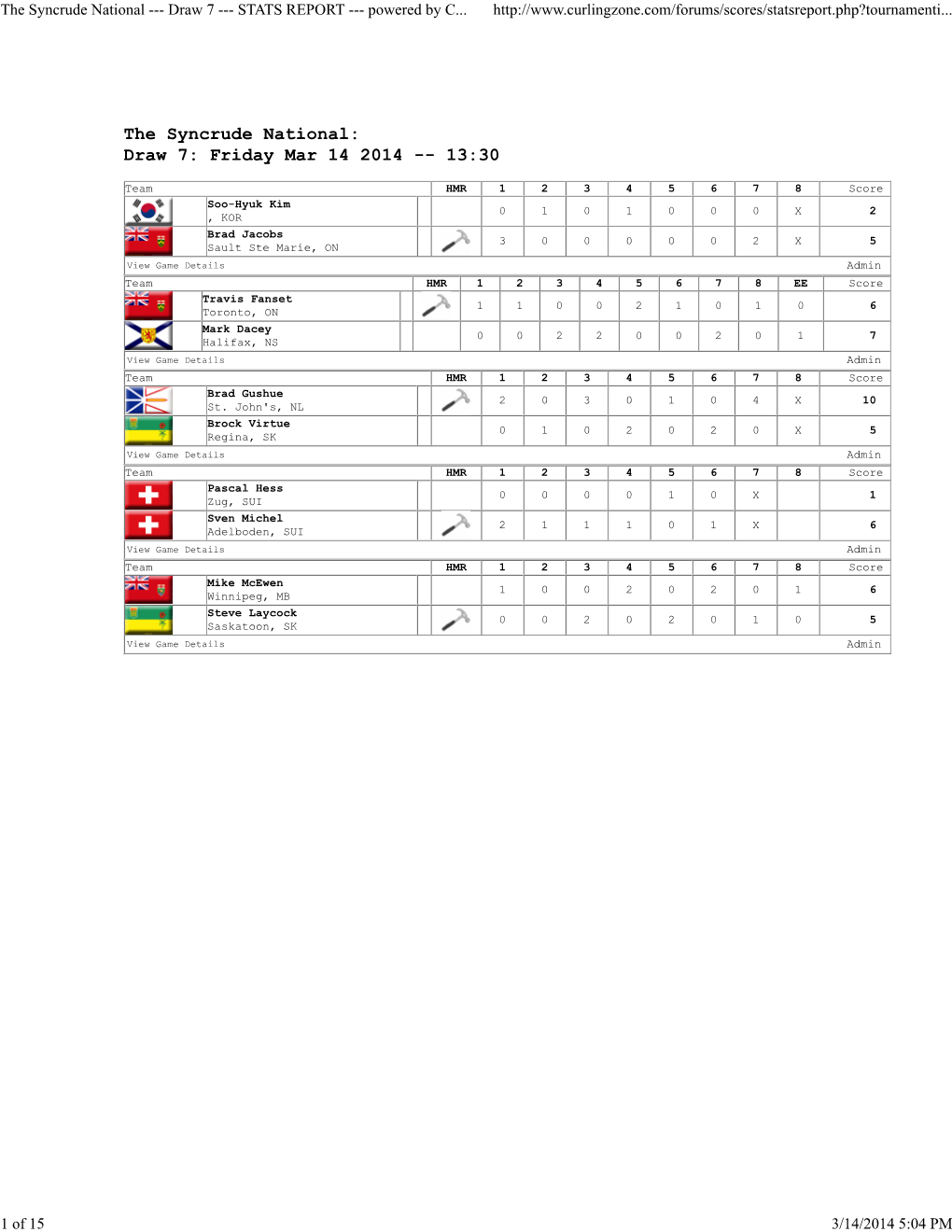 Draw 7 --- STATS REPORT --- Powered by C