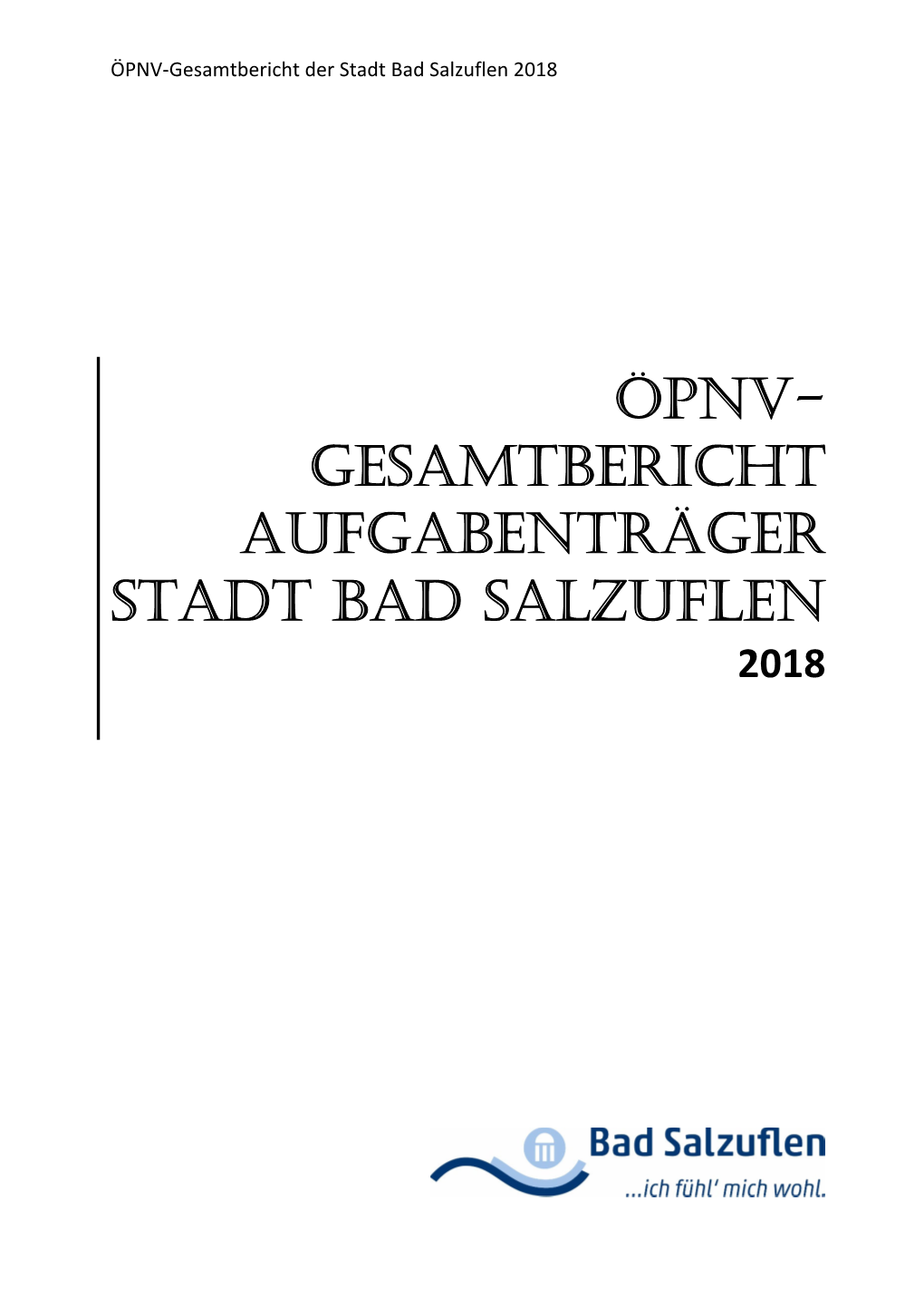 Öpnv- Gesamtbericht Aufgabenträger Stadt Bad Salzuflen