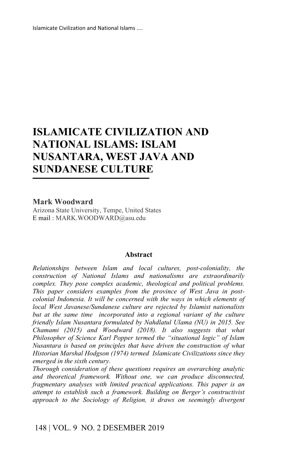 Islam Nusantara, West Java and Sundanese Culture