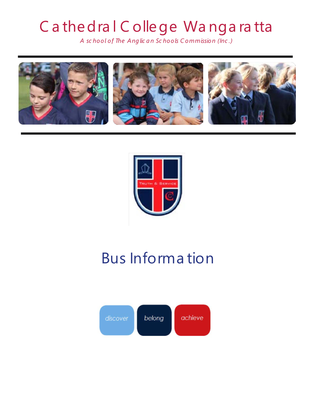 Cathedral College Wangaratta Bus Information