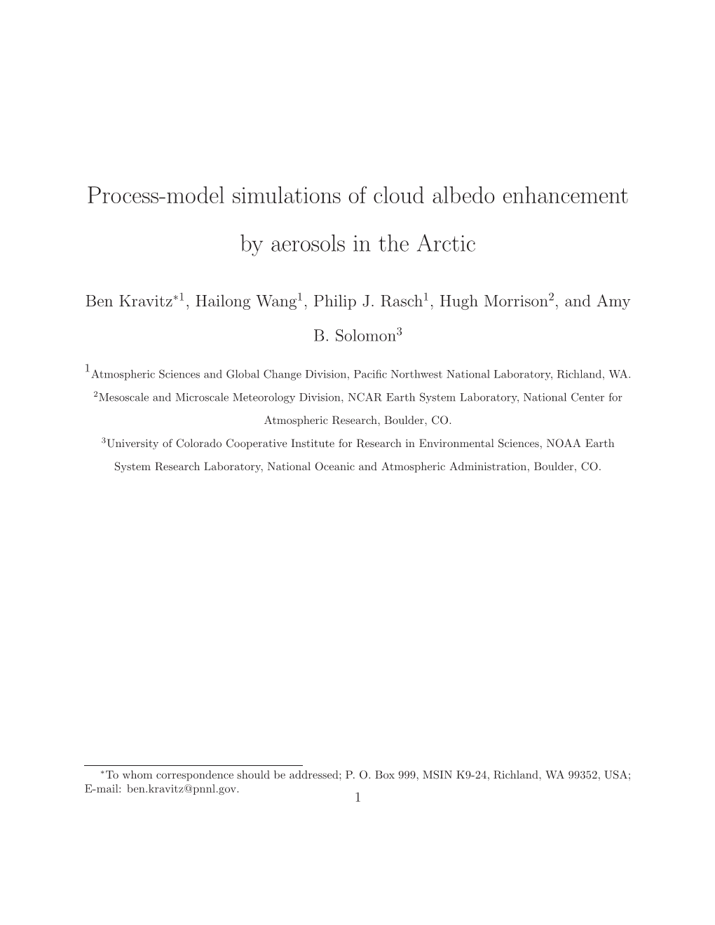 Process-Model Simulations of Cloud Albedo Enhancement by Aerosols in the Arctic