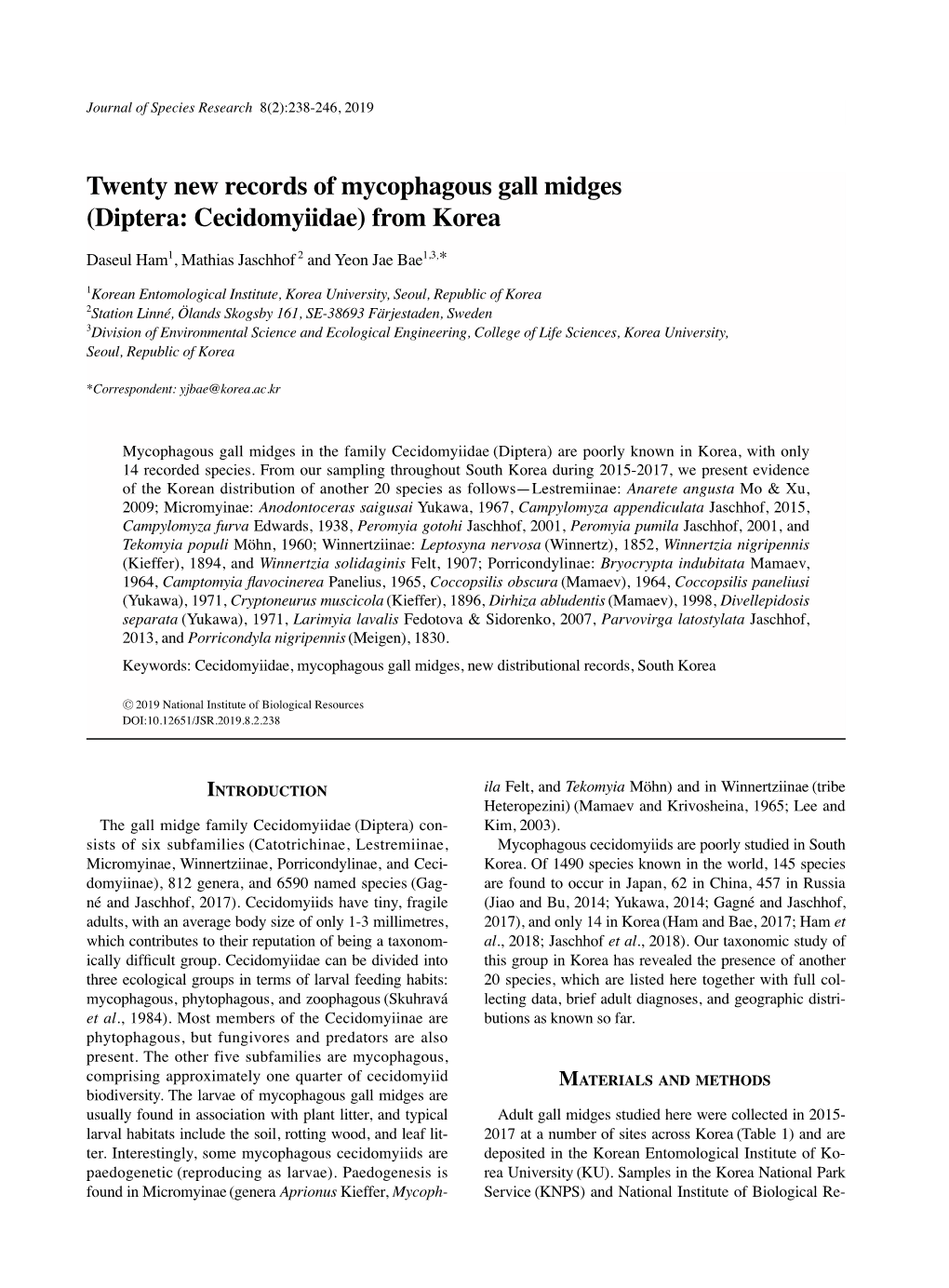 Diptera: Cecidomyiidae) from Korea