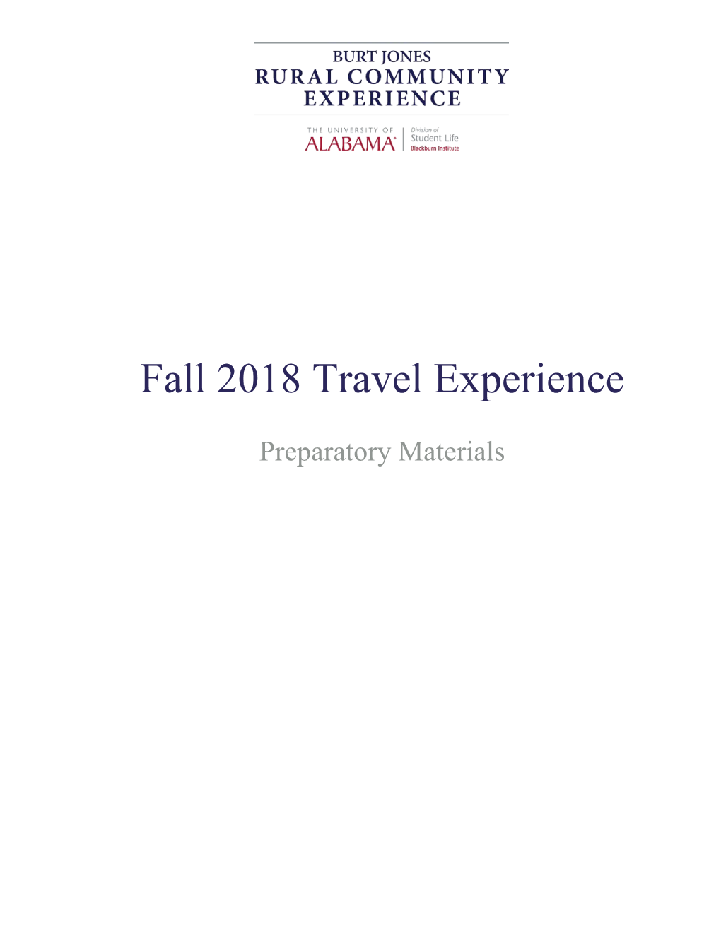 Fall 2018 Travel Experience