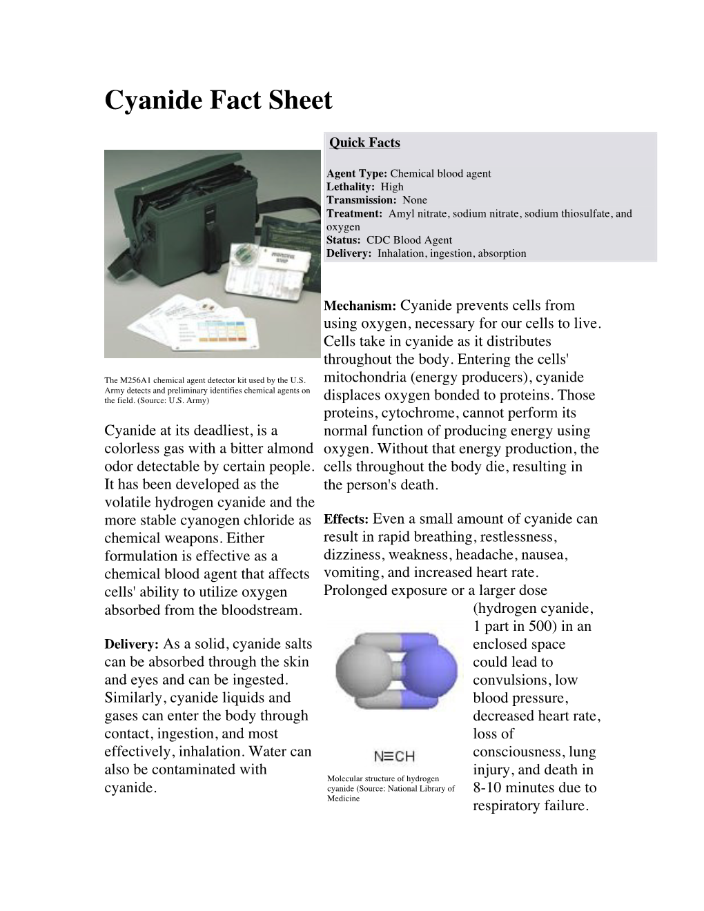 Cyanide Fact Sheet