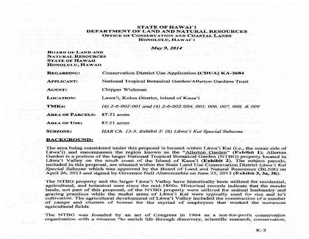 Conservation District Use Application (CDUA) KA-3684