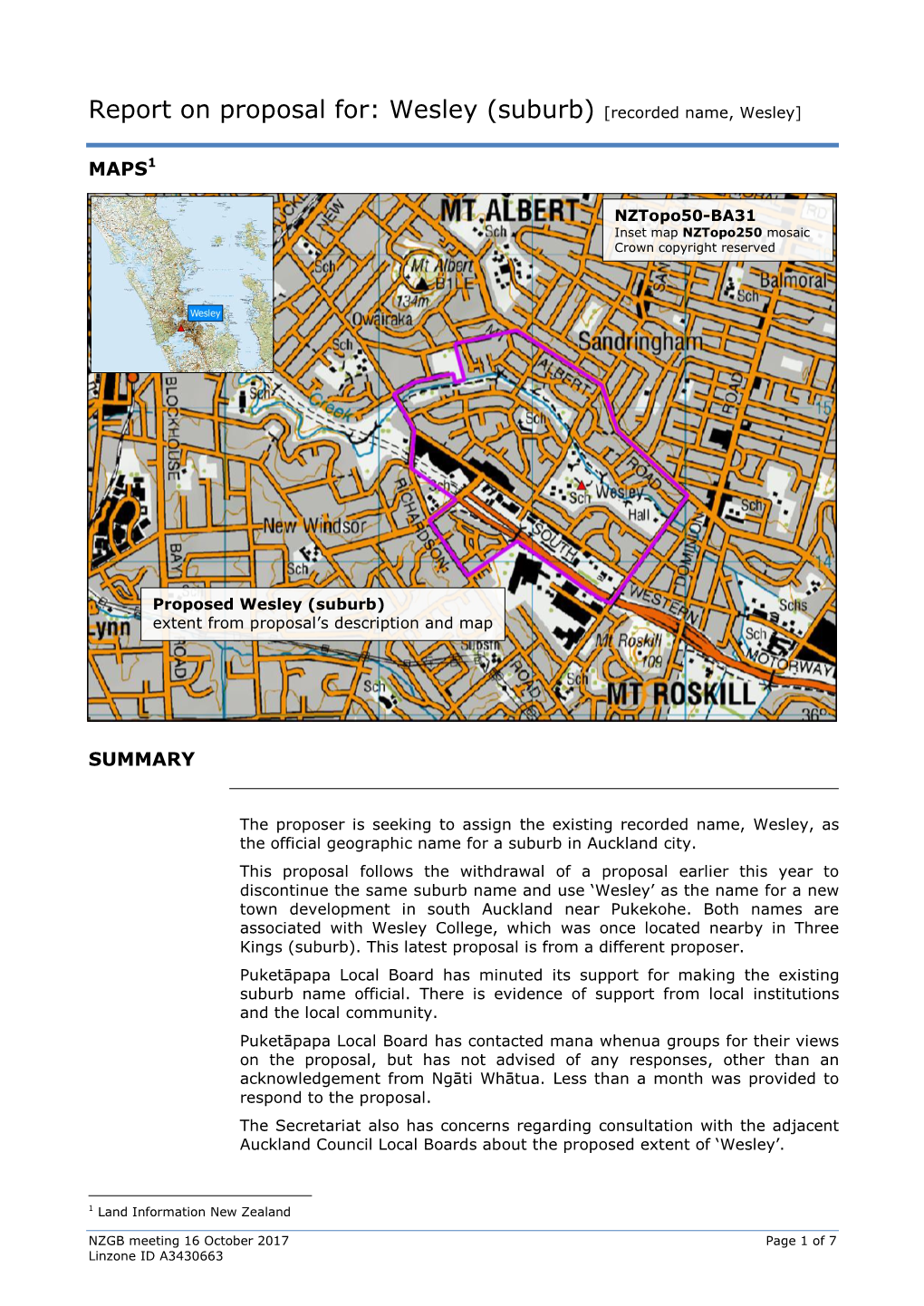 Wesley (Suburb) [Recorded Name, Wesley]