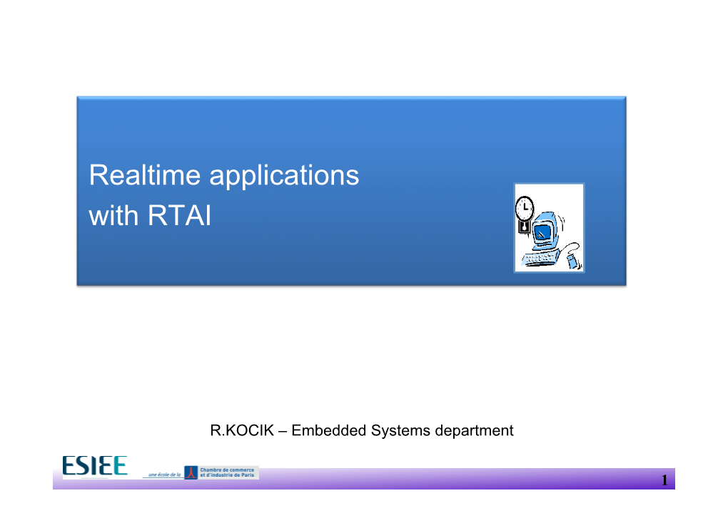 Realtime Applications with RTAI