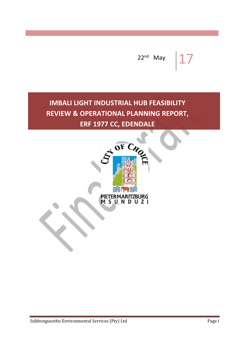 Imbali Light Industrial Hub Feasibility Review & Operational Planning