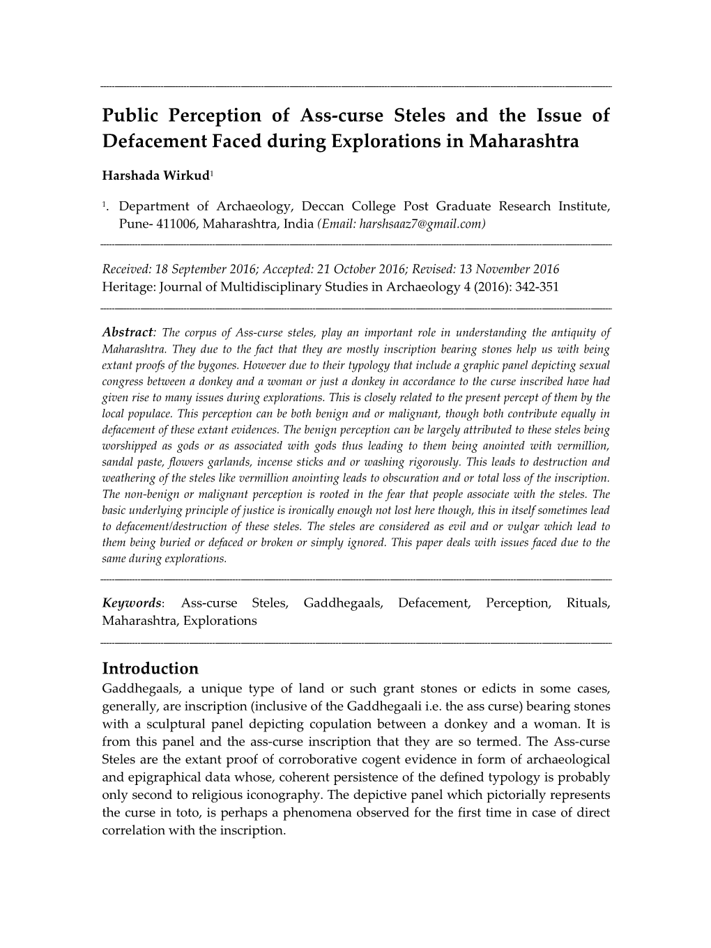 Public Perception of Ass-Curse Steles and the Issue of Defacement Faced During Explorations in Maharashtra