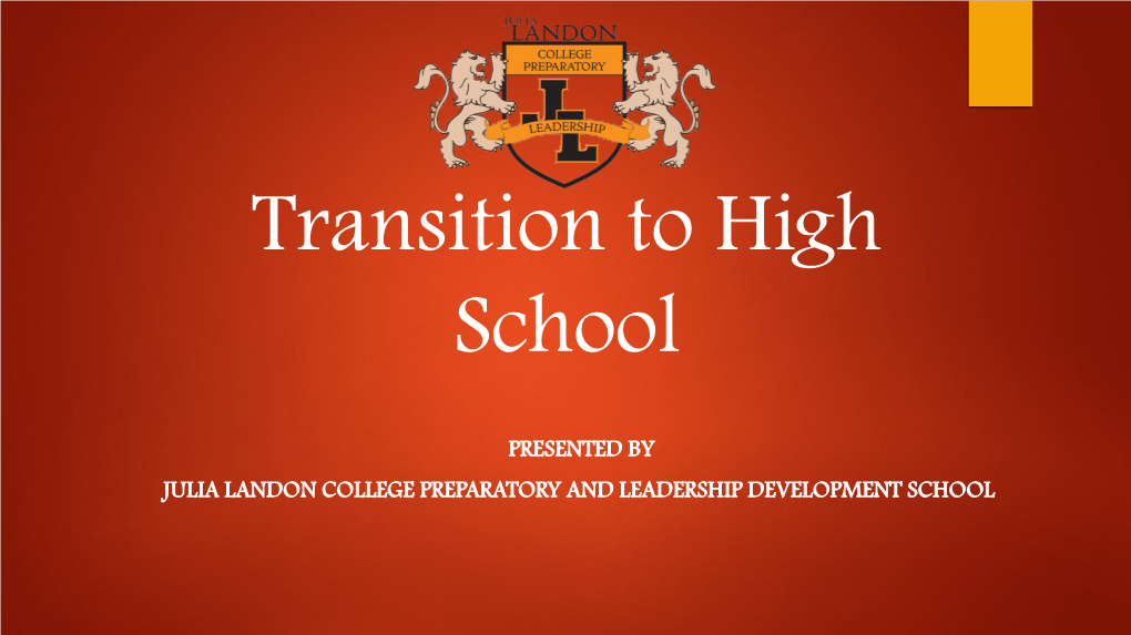 High School Transition Night