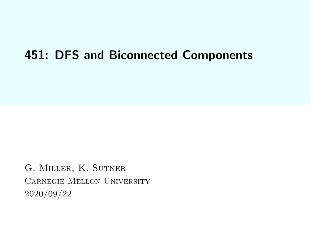 DFS and Biconnected Components