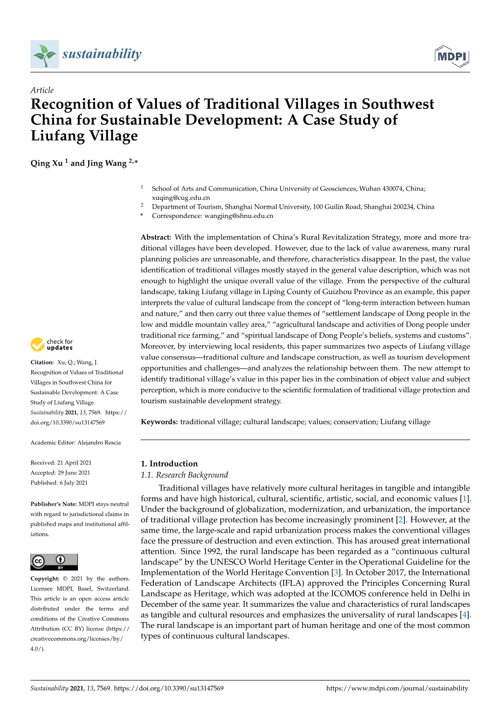 A Case Study of Liufang Village