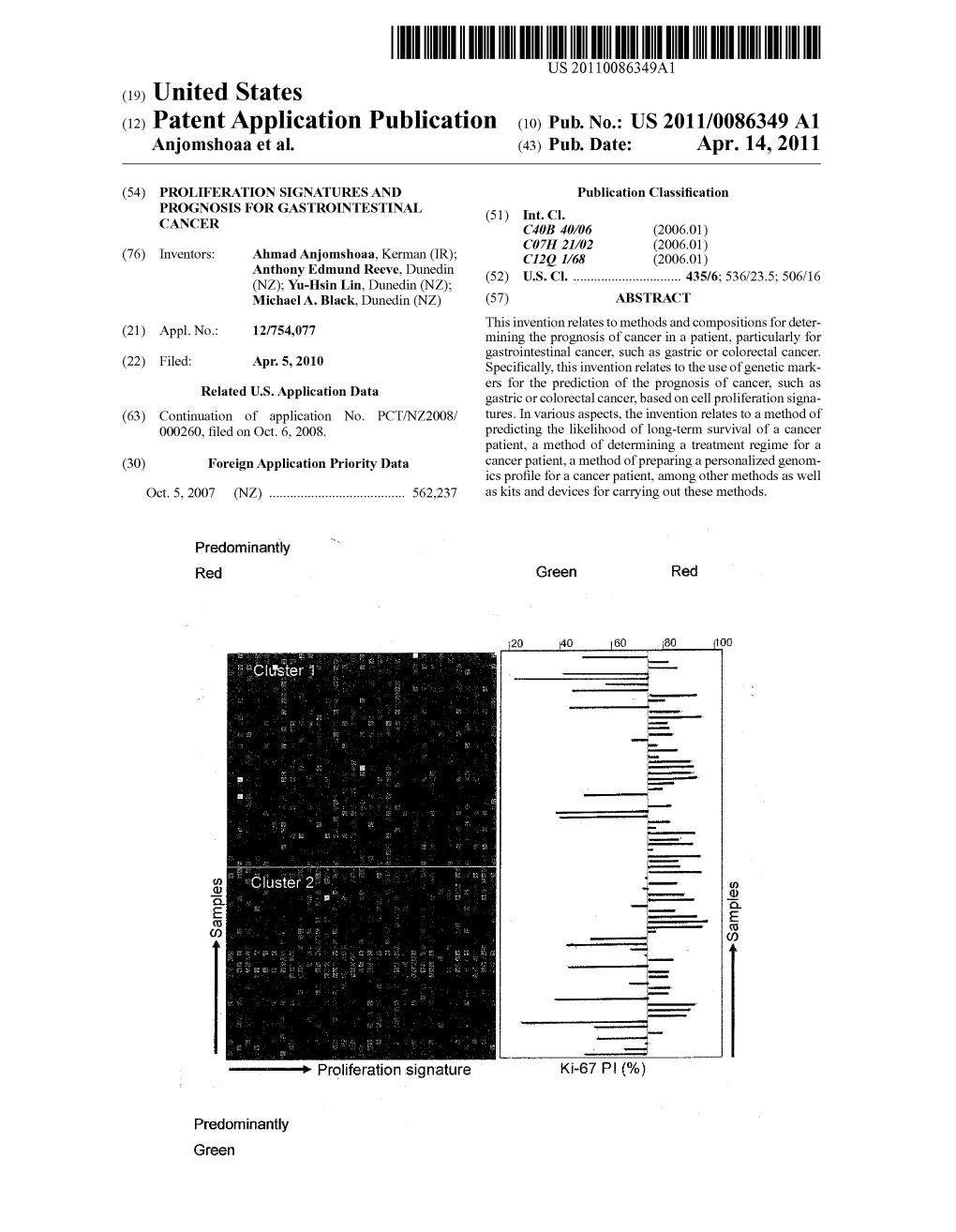 (12) Patent Application Publication (10) Pub. No.: US 2011/0086349 A1 Anjomshoaa Et Al