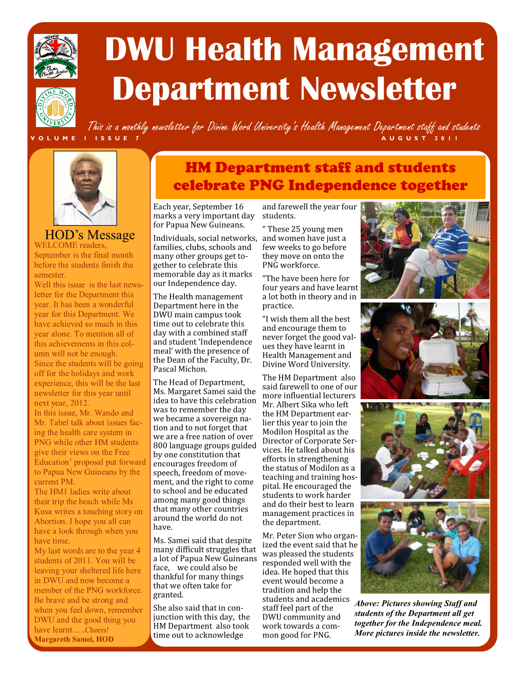 DWU Health Management Department Newsletter