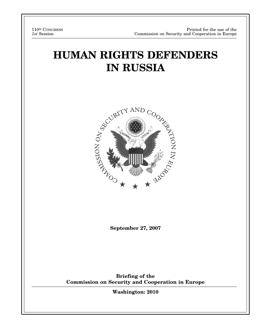 Human Rights Defenders in Russia