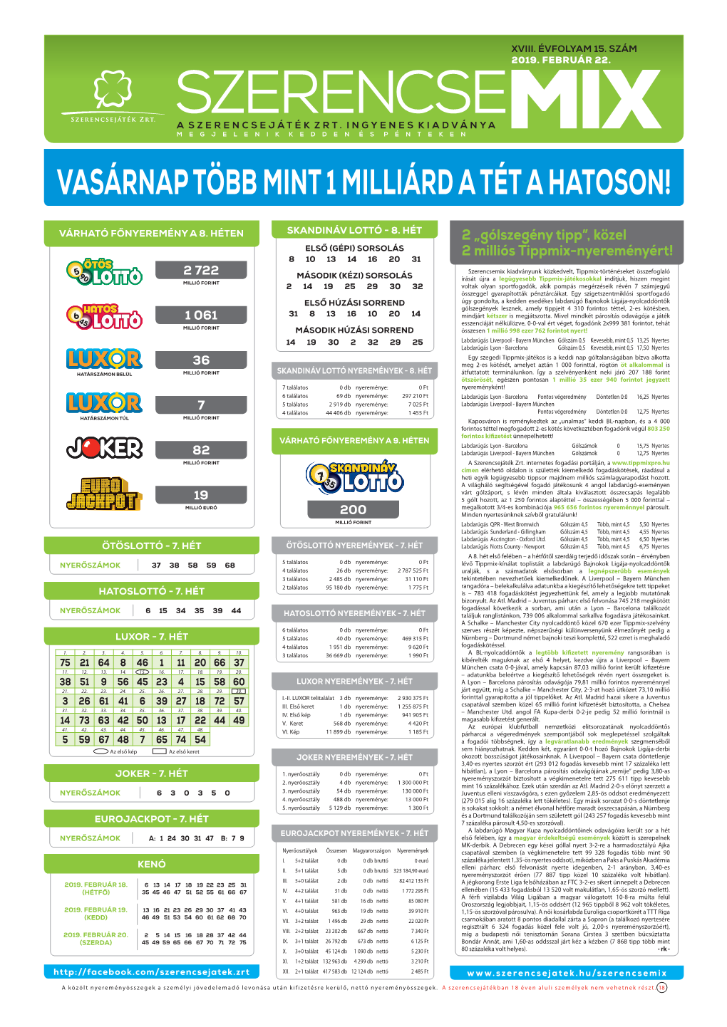 Vasárnap Több Mint 1 Milliárd a Tét a Hatoson!