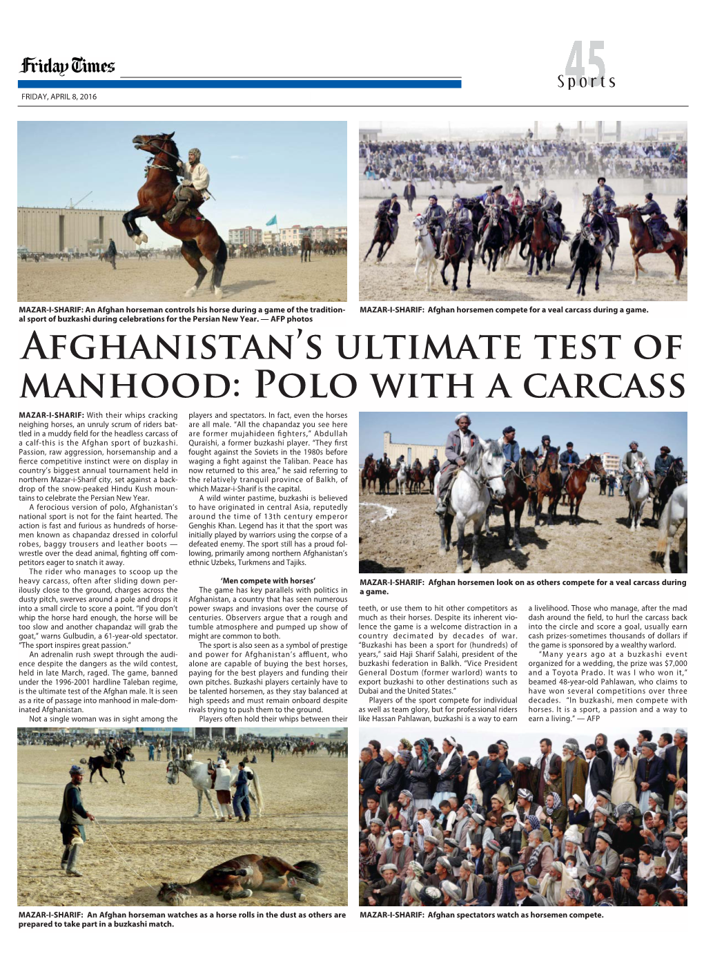 Afghanistan's Ultimate Test of Manhood: Polo with a Carcass