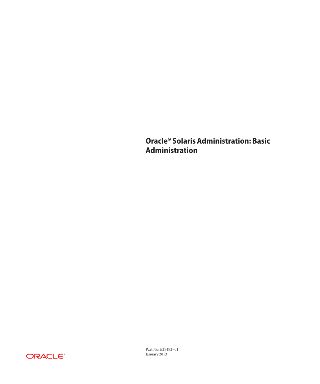 Oracle Solaris Administration Basic Administration