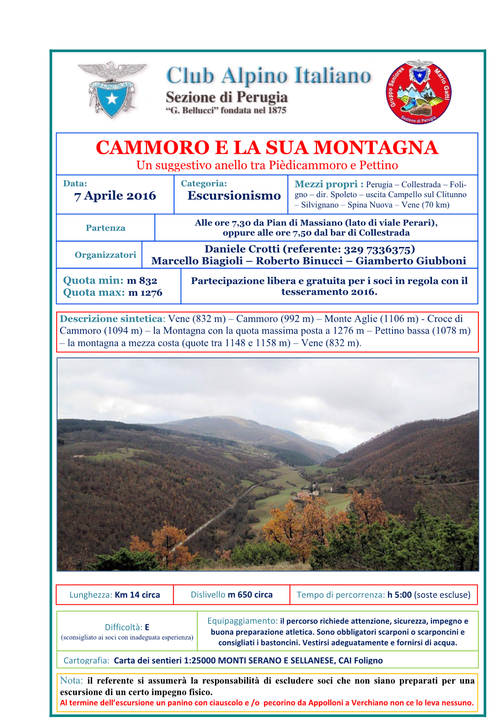 CAMMORO E LA SUA MONTAGNA Un Suggestivo Anello Tra Pièdicammoro E Pettino