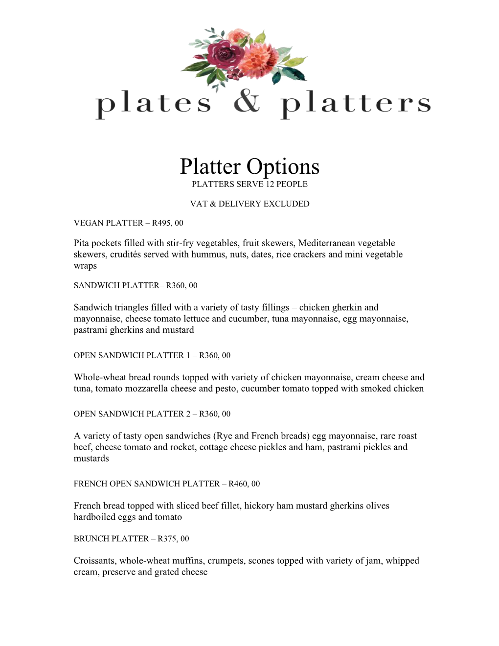 PLATES and PLATTERS