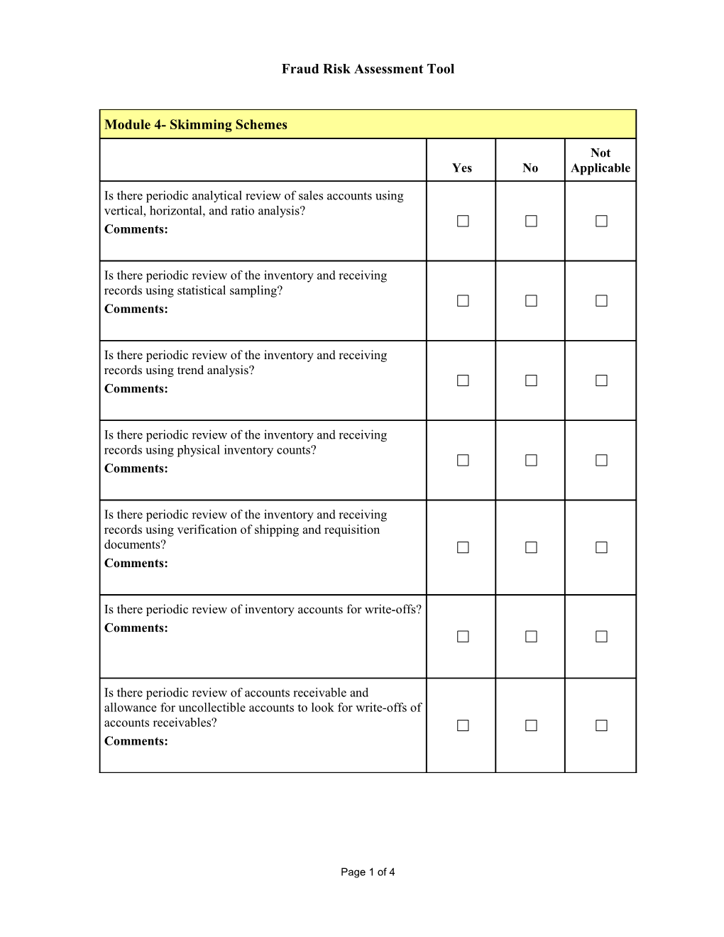 Fraud Risk Assessment Tool s1