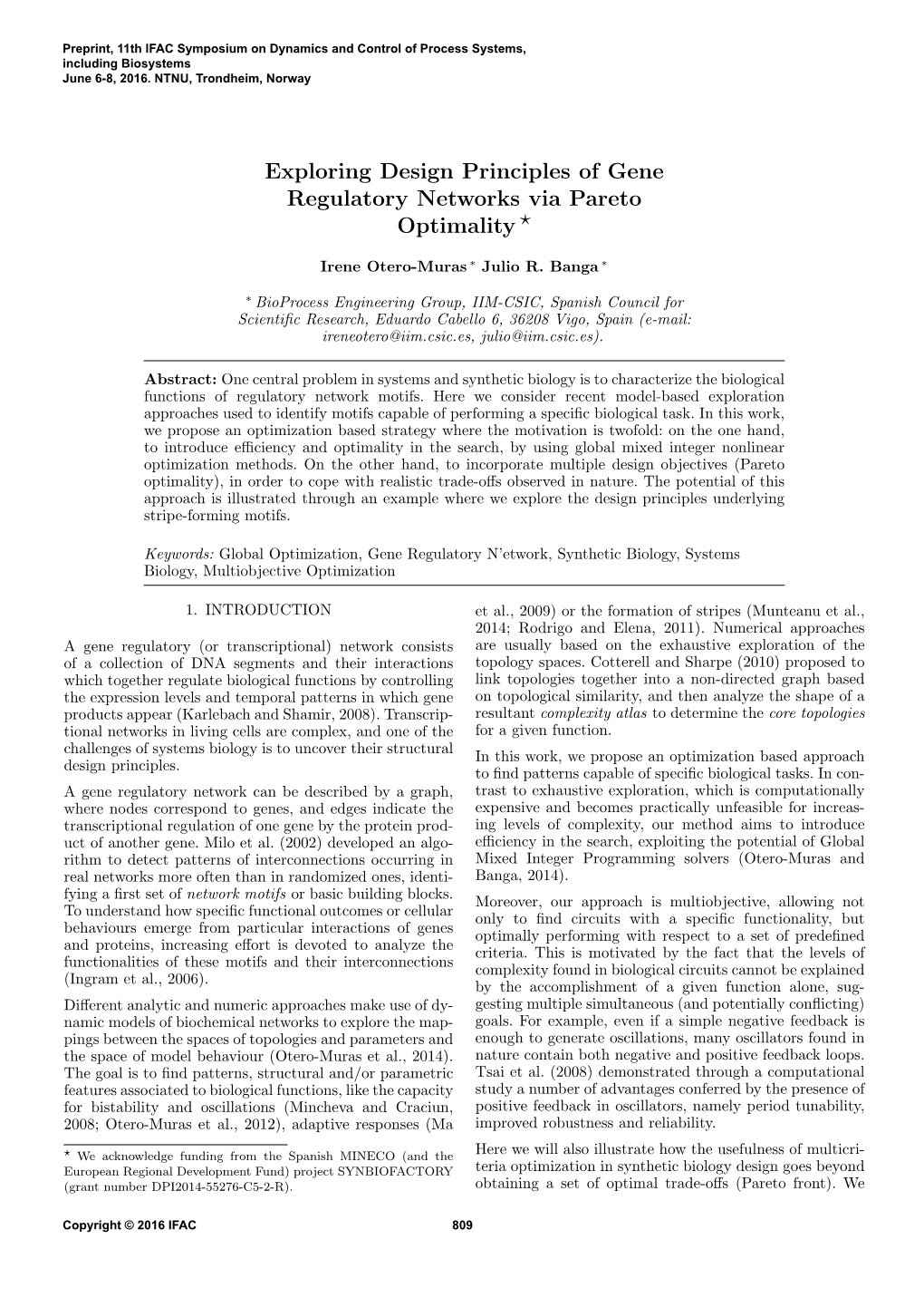 Exploring Design Principles of Gene Regulatory Networks Via Pareto Optimality ⋆