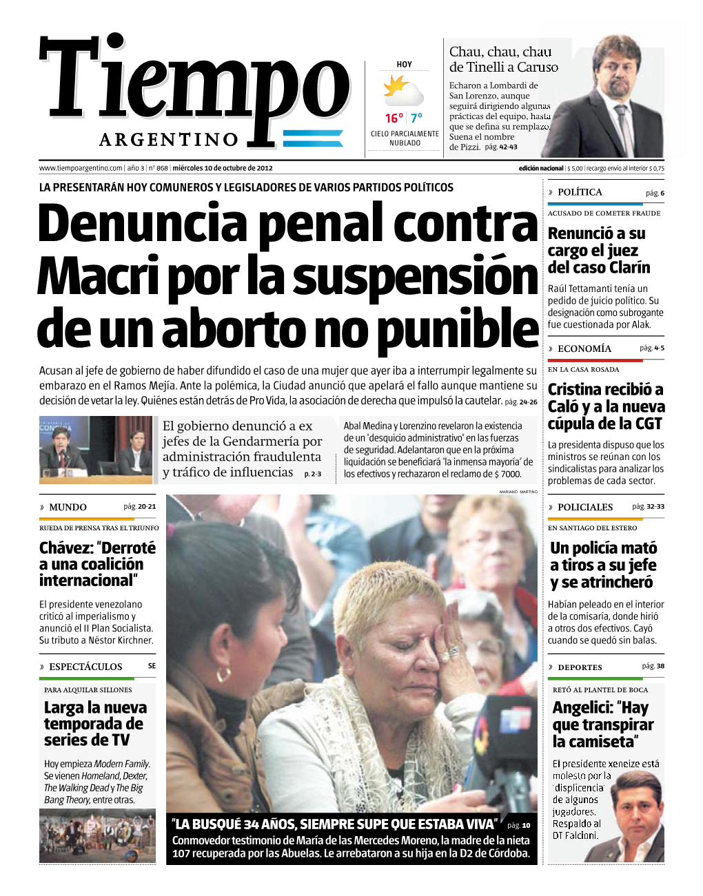 Denuncia Penal Contra Macri Por La Suspensión De Un Aborto No Punible