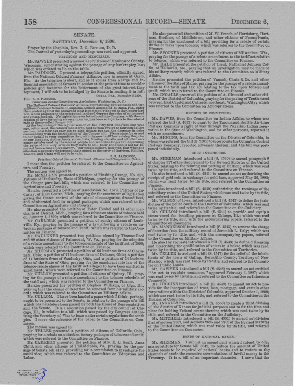 Congressional Record-Senate. December 6